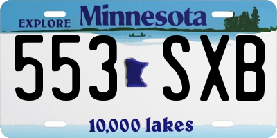 MN license plate 553SXB