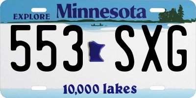 MN license plate 553SXG