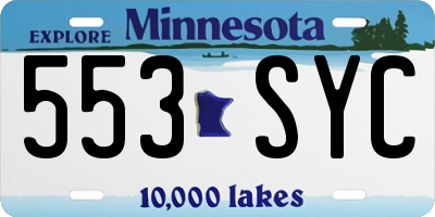 MN license plate 553SYC