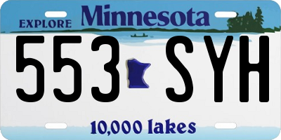 MN license plate 553SYH