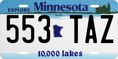 MN license plate 553TAZ