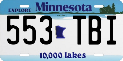 MN license plate 553TBI