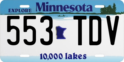 MN license plate 553TDV