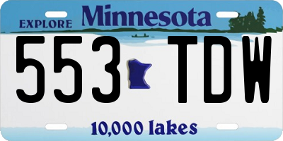 MN license plate 553TDW