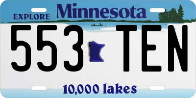MN license plate 553TEN