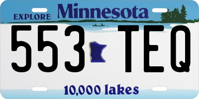 MN license plate 553TEQ