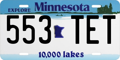 MN license plate 553TET