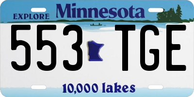 MN license plate 553TGE