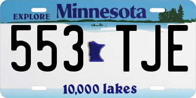 MN license plate 553TJE