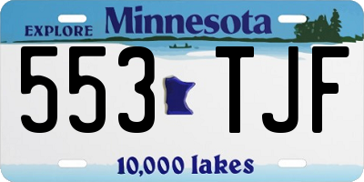MN license plate 553TJF