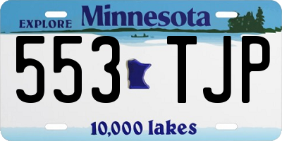 MN license plate 553TJP