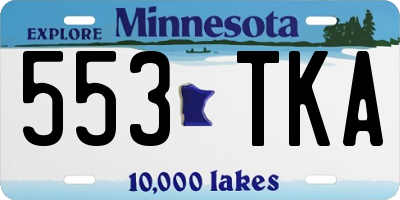 MN license plate 553TKA
