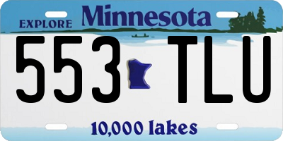 MN license plate 553TLU