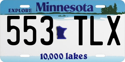 MN license plate 553TLX