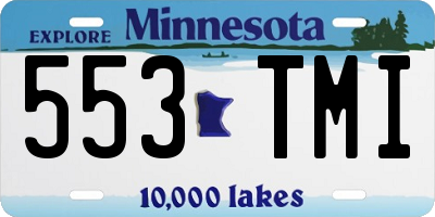 MN license plate 553TMI