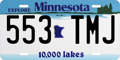 MN license plate 553TMJ