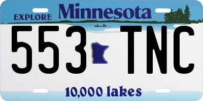 MN license plate 553TNC