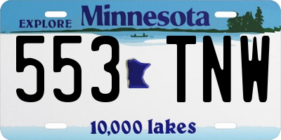 MN license plate 553TNW