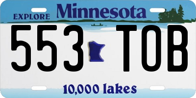 MN license plate 553TOB