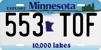 MN license plate 553TOF