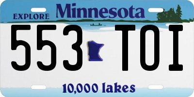 MN license plate 553TOI