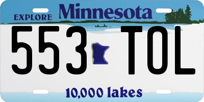 MN license plate 553TOL