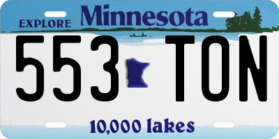 MN license plate 553TON