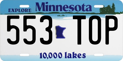 MN license plate 553TOP