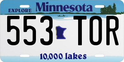 MN license plate 553TOR