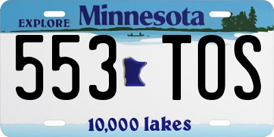 MN license plate 553TOS