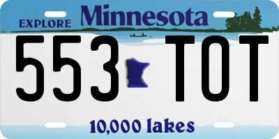 MN license plate 553TOT