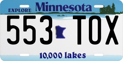 MN license plate 553TOX