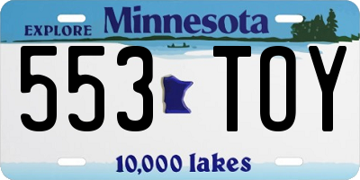 MN license plate 553TOY