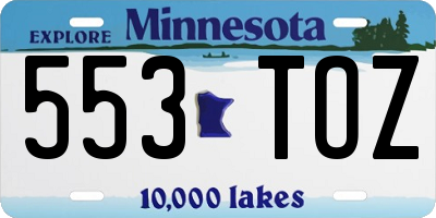 MN license plate 553TOZ