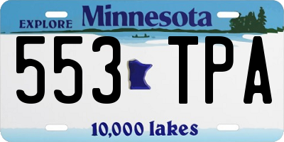 MN license plate 553TPA