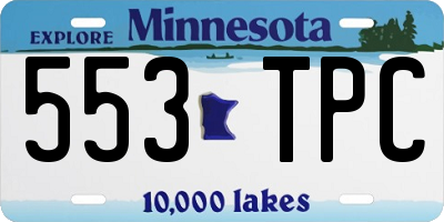 MN license plate 553TPC
