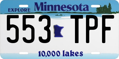 MN license plate 553TPF