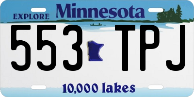MN license plate 553TPJ
