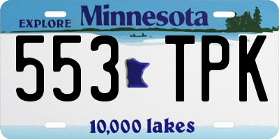 MN license plate 553TPK