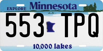 MN license plate 553TPQ
