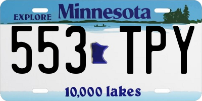 MN license plate 553TPY