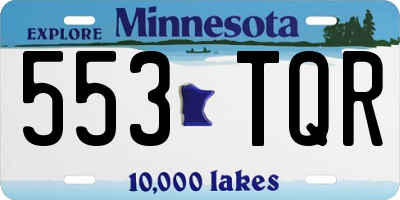 MN license plate 553TQR
