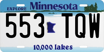 MN license plate 553TQW