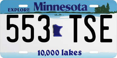 MN license plate 553TSE