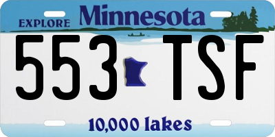 MN license plate 553TSF