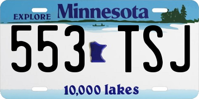 MN license plate 553TSJ