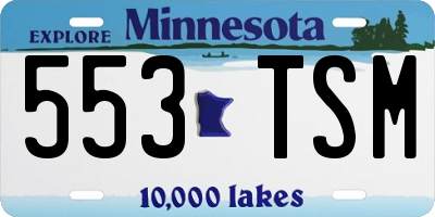 MN license plate 553TSM