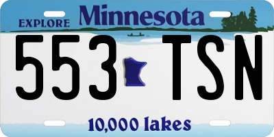 MN license plate 553TSN