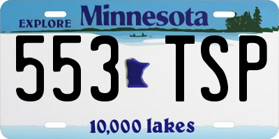MN license plate 553TSP