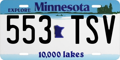 MN license plate 553TSV